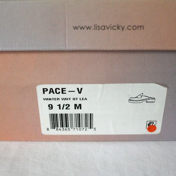 Lisa Vicky Pace-V Loafer Mule Size 9.5M Winter White Leather NIB Slide - Picture 6 of 6